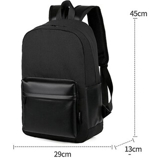 Foto 4 | Mochila Sanlin Beans Traveling To Work De Piel Sintética Negra - Venta Internacional.