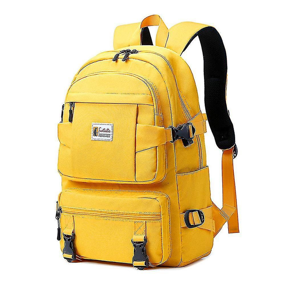 Foto 2 pulgar | Mochila Huoguo Multicapa Impermeable Con Puerto Usb - Amarillo - Venta Internacional.