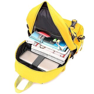 Foto 2 | Mochila Huoguo Multicapa Impermeable Con Puerto Usb - Amarillo - Venta Internacional.