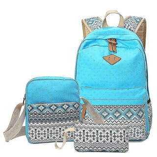 Foto 1 | Mochila Huoguo Canvas Impermeable Para Mujer Azul Cielo - Venta Internacional.