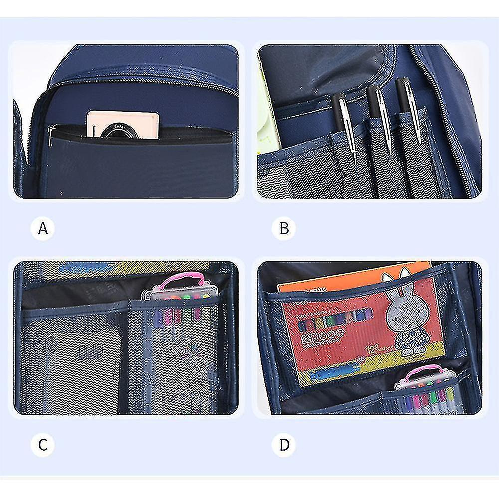 Foto 4 | Mochila Huoguo Royal Blue Oxford De Tela Impermeable Para Niños - Venta Internacional.