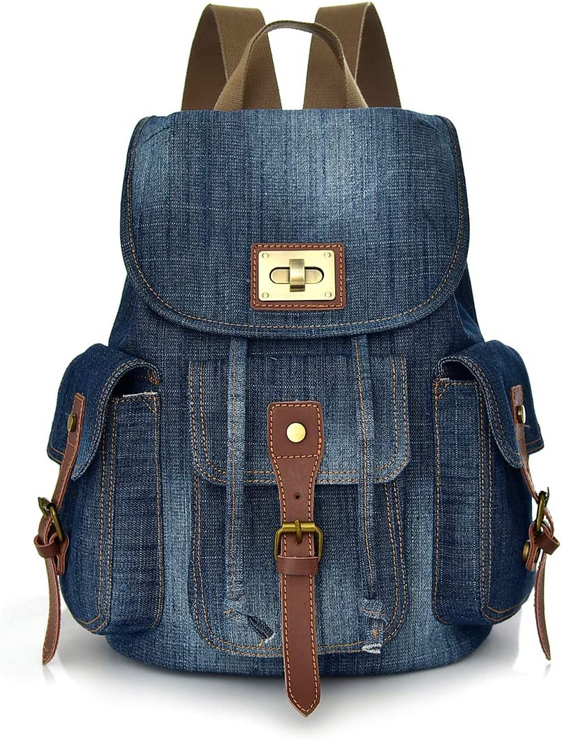 Foto 2 pulgar | Mochila Huoguo Vintage Jeans Canvas Para Portátil De 14 Pulgadas - Venta Internacional.