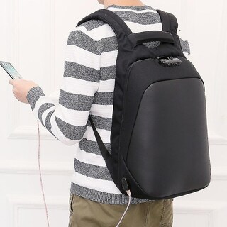 Foto 3 | Mochila Huoguo Antirrobo Impermeable Usb Para Hombre Gris - Venta Internacional.