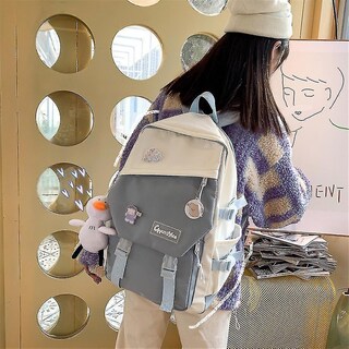 Foto 2 | Mochila Huoguo Para Estudiantes De Secundaria Color Contrast Yell - Venta Internacional.