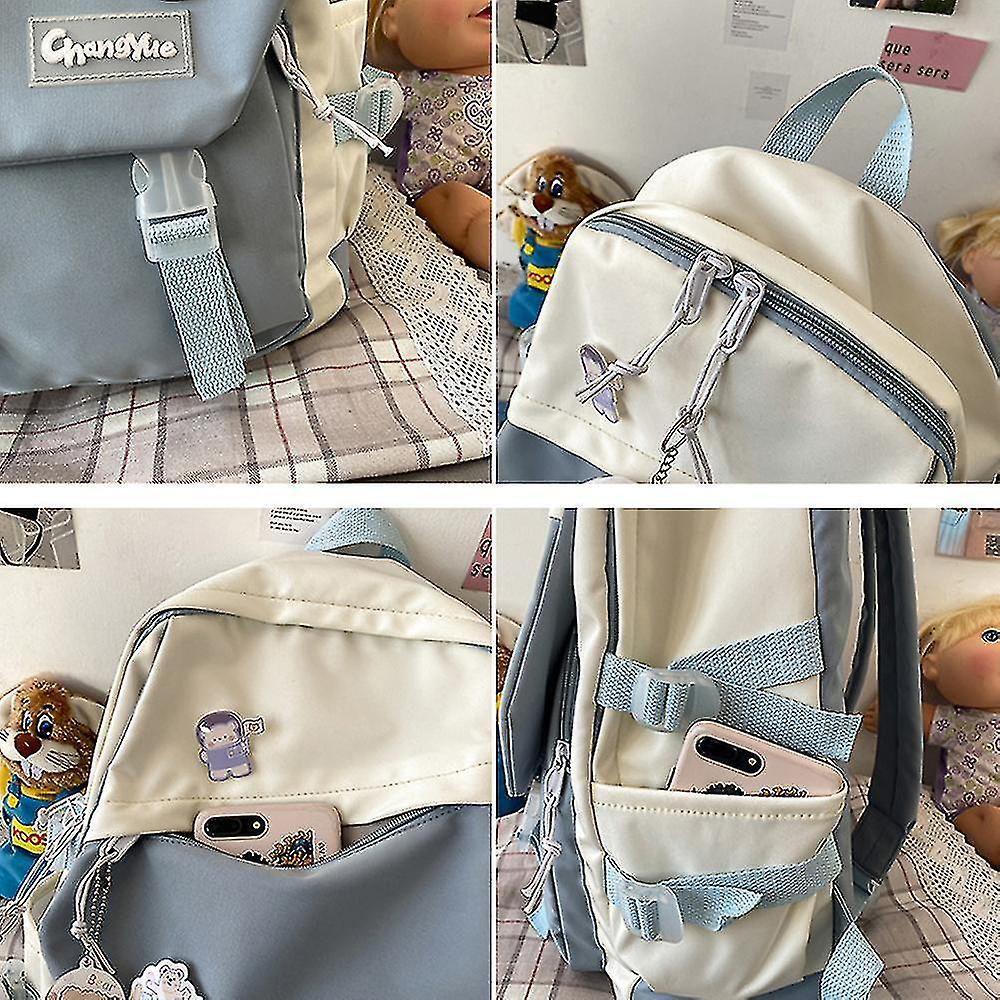 Foto 5 | Mochila Huoguo Para Estudiantes De Secundaria Color Contrast Yell - Venta Internacional.