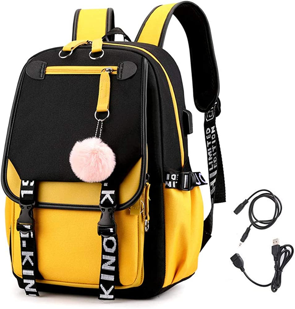 Foto 1 | Mochila Huoguo Girl A Prueba De Agua Con Usb Y Cable De Audio De 15,6 Pulgadas - Venta Internacional.