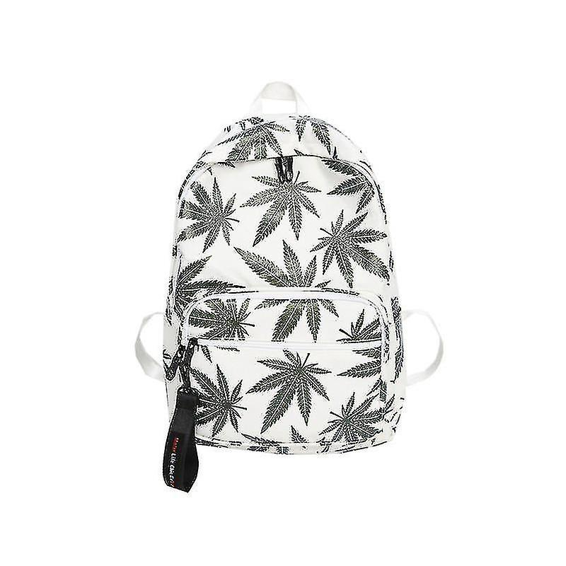 Foto 2 pulgar | Mochila Huoguo Poliéster Negro Con Estampado De Hojas De Arce 29x13x41cm - Venta Internacional.