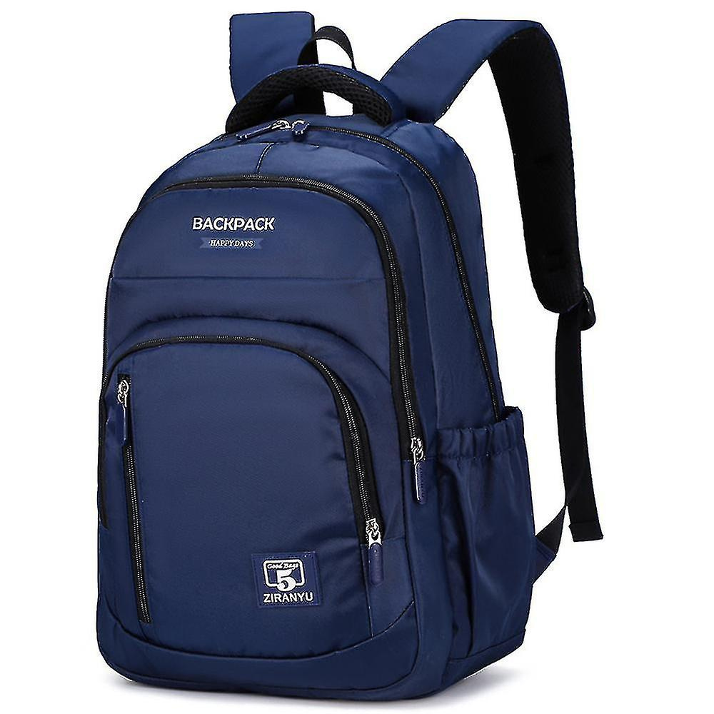 Foto 2 pulgar | Mochila Huoguo Para Estudiantes De Secundaria, Impermeable, De Nailon, Azul Marino  - Venta Internacional.
