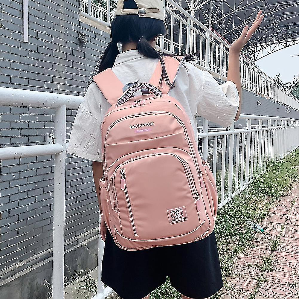 Foto 3 pulgar | Mochila Huoguo Para Estudiantes De Secundaria, Impermeable, De Nailon, Azul Marino  - Venta Internacional.