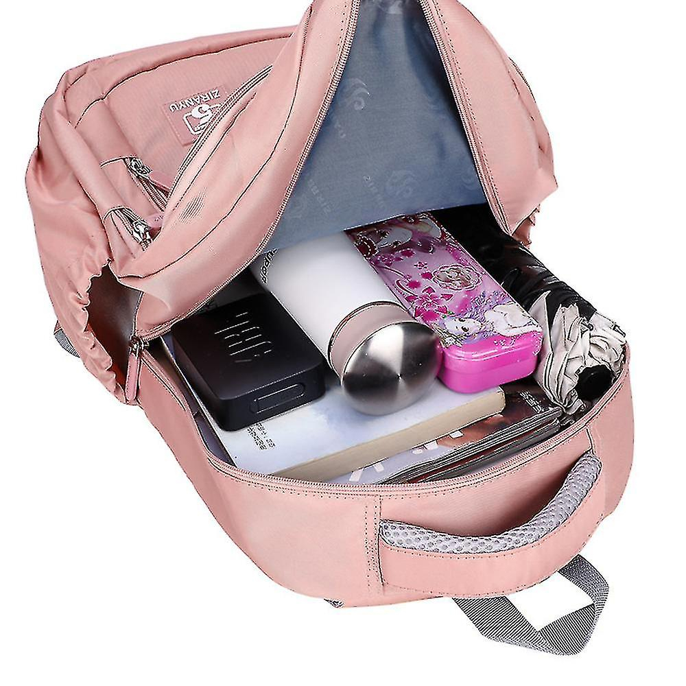 Foto 4 pulgar | Mochila Huoguo Para Estudiantes De Secundaria, Impermeable, De Nailon, Azul Marino  - Venta Internacional.
