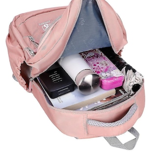 Foto 3 | Mochila Huoguo Para Estudiantes De Secundaria, Impermeable, De Nailon, Azul Marino - Venta Internacional.