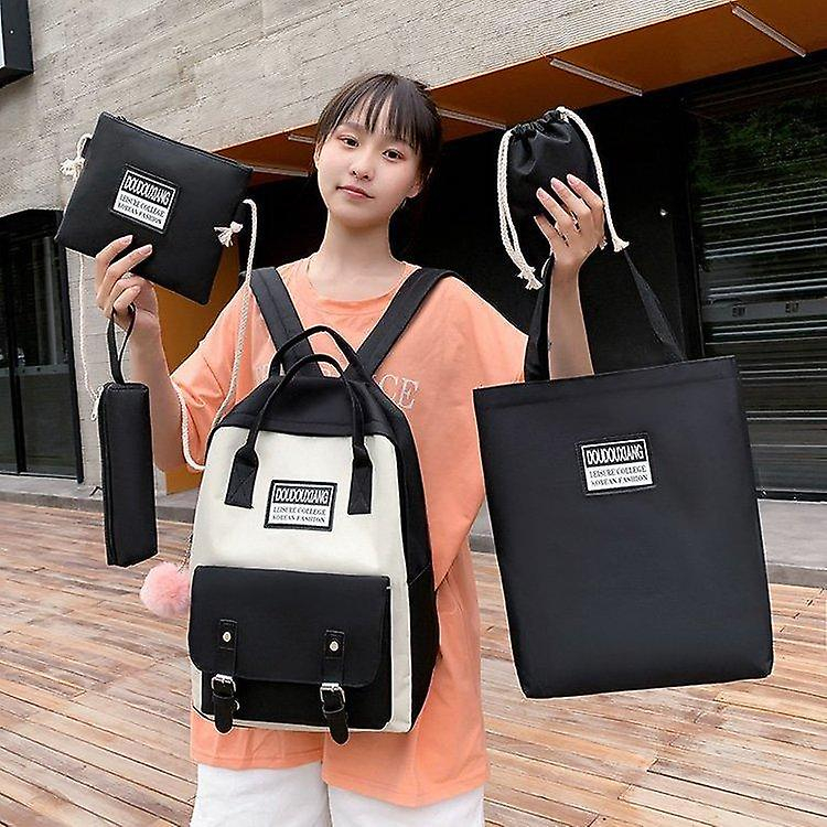 Foto 3 pulgar | Mochila Sanlin Beans High School Canvas Travel Black - Venta Internacional.