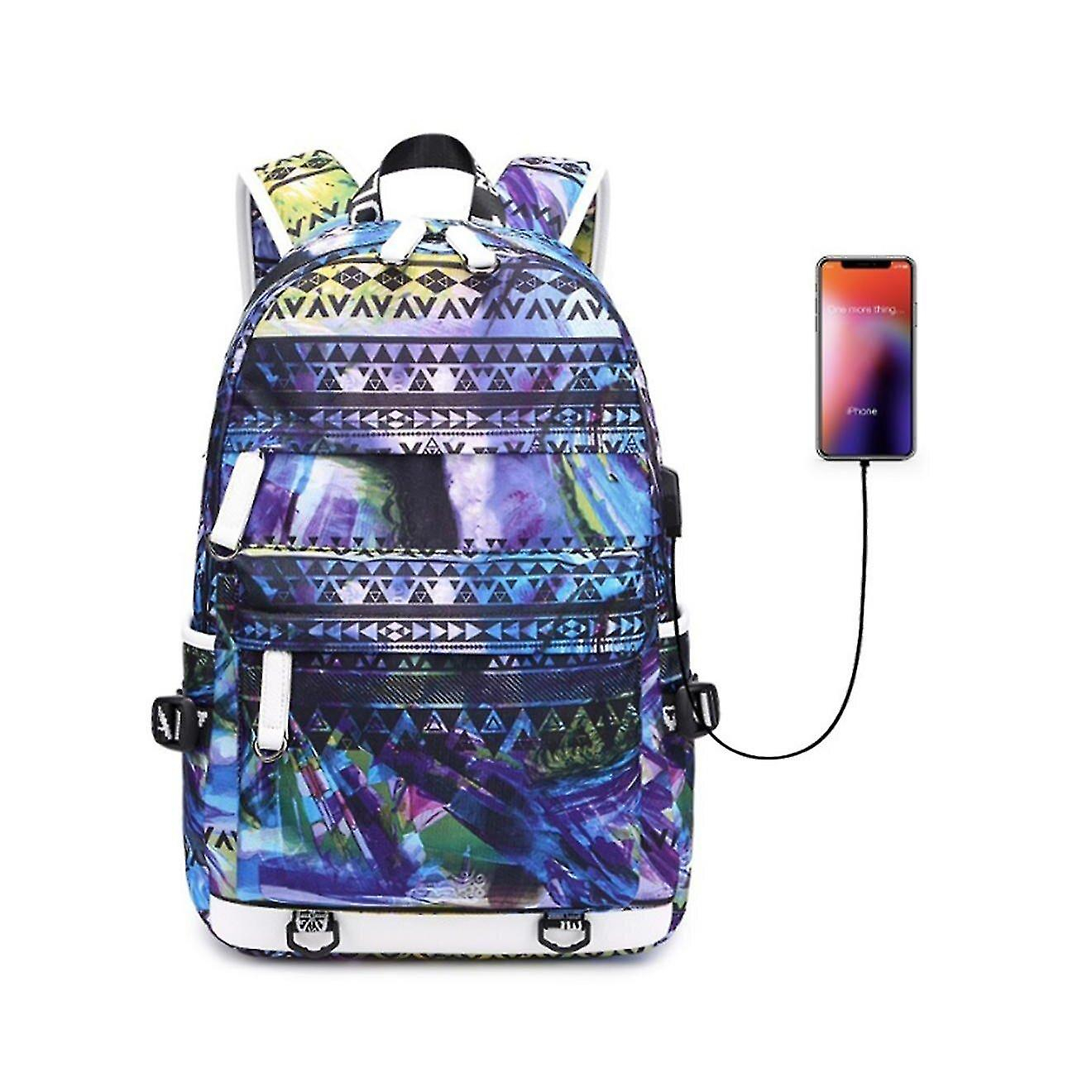 Foto 2 pulgar | Mochila Escolar Huoguo Outdoor Printed Impermeable Púrpura - Venta Internacional.