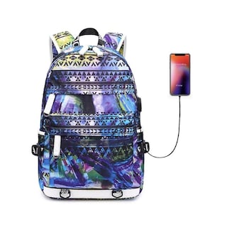 Foto 1 | Mochila Escolar Huoguo Outdoor Printed Impermeable Púrpura - Venta Internacional.