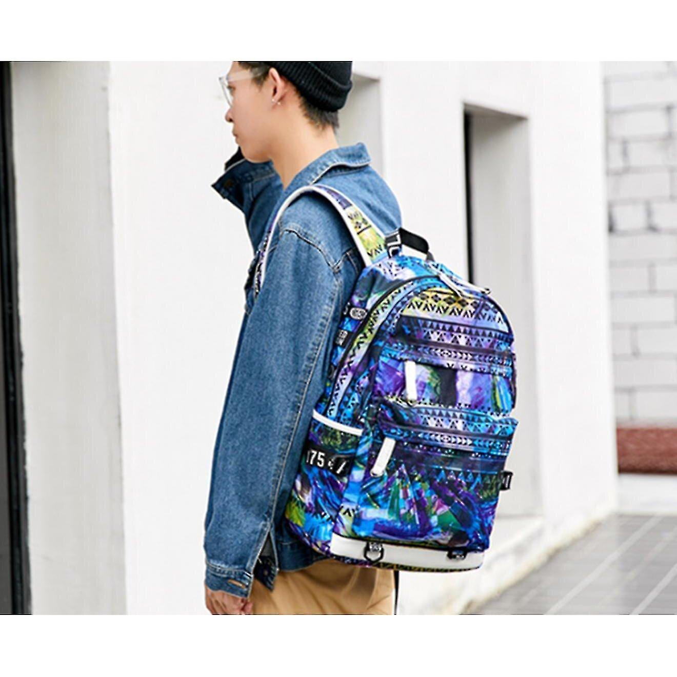 Foto 2 | Mochila Escolar Huoguo Outdoor Printed Impermeable Púrpura - Venta Internacional.