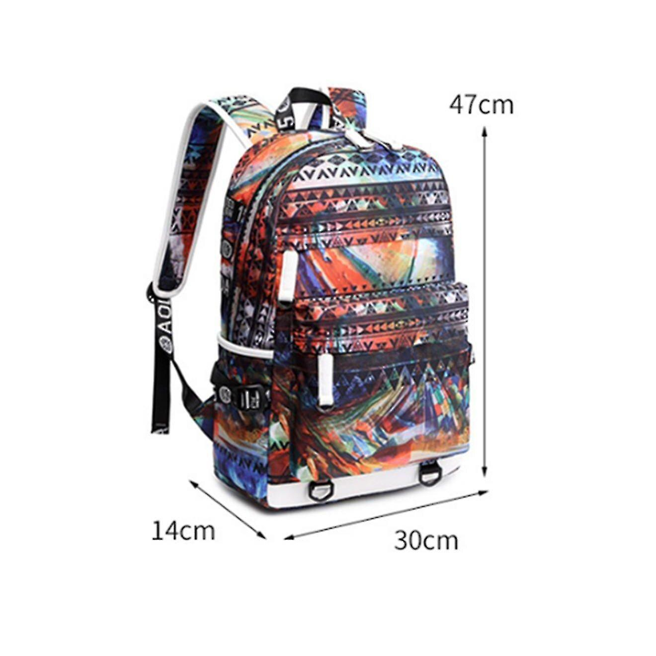 Foto 4 pulgar | Mochila Escolar Huoguo Outdoor Printed Impermeable Púrpura - Venta Internacional.