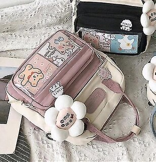 Foto 4 | Mochila Huoguo Coasters De Nailon Impermeable De Estilo Coreano Rosa - Venta Internacional.