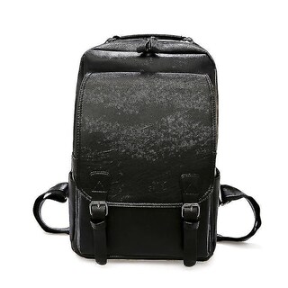 Foto 1 | Mochila Huoguo De Piel Sintética Para Hombre, Casual, Negra, 27 X 13 X 41 Cm - Venta Internacional.