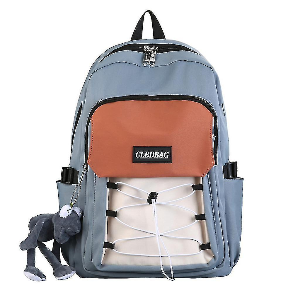 Mochila Huoguo Para Estudiantes De Secundaria De Nailon, Azul Claro - Venta Internacional.
