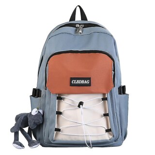 Foto 1 | Mochila Huoguo Para Estudiantes De Secundaria De Nailon, Azul Claro - Venta Internacional.