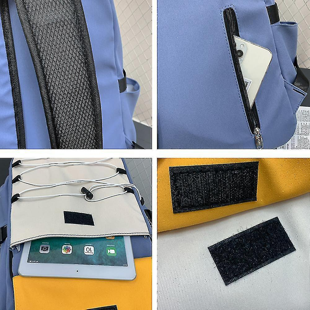 Foto 2 | Mochila Huoguo Para Estudiantes De Secundaria De Nailon, Azul Claro - Venta Internacional.
