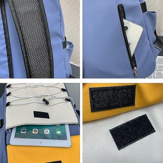 Foto 2 | Mochila Huoguo Para Estudiantes De Secundaria De Nailon, Azul Claro - Venta Internacional.