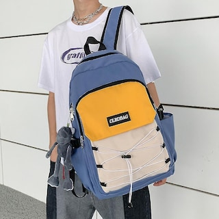 Foto 3 | Mochila Huoguo Para Estudiantes De Secundaria De Nailon, Azul Claro - Venta Internacional.