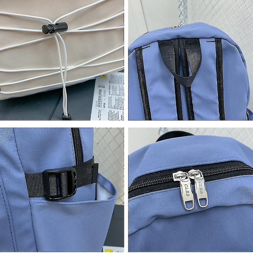Foto 5 pulgar | Mochila Huoguo Para Estudiantes De Secundaria De Nailon, Azul Claro - Venta Internacional.