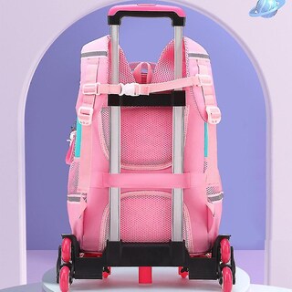 Foto 3 | Mochila Trolley School Mochila Huoguo De Nailon Para Mujer, Primaria - Venta Internacional.