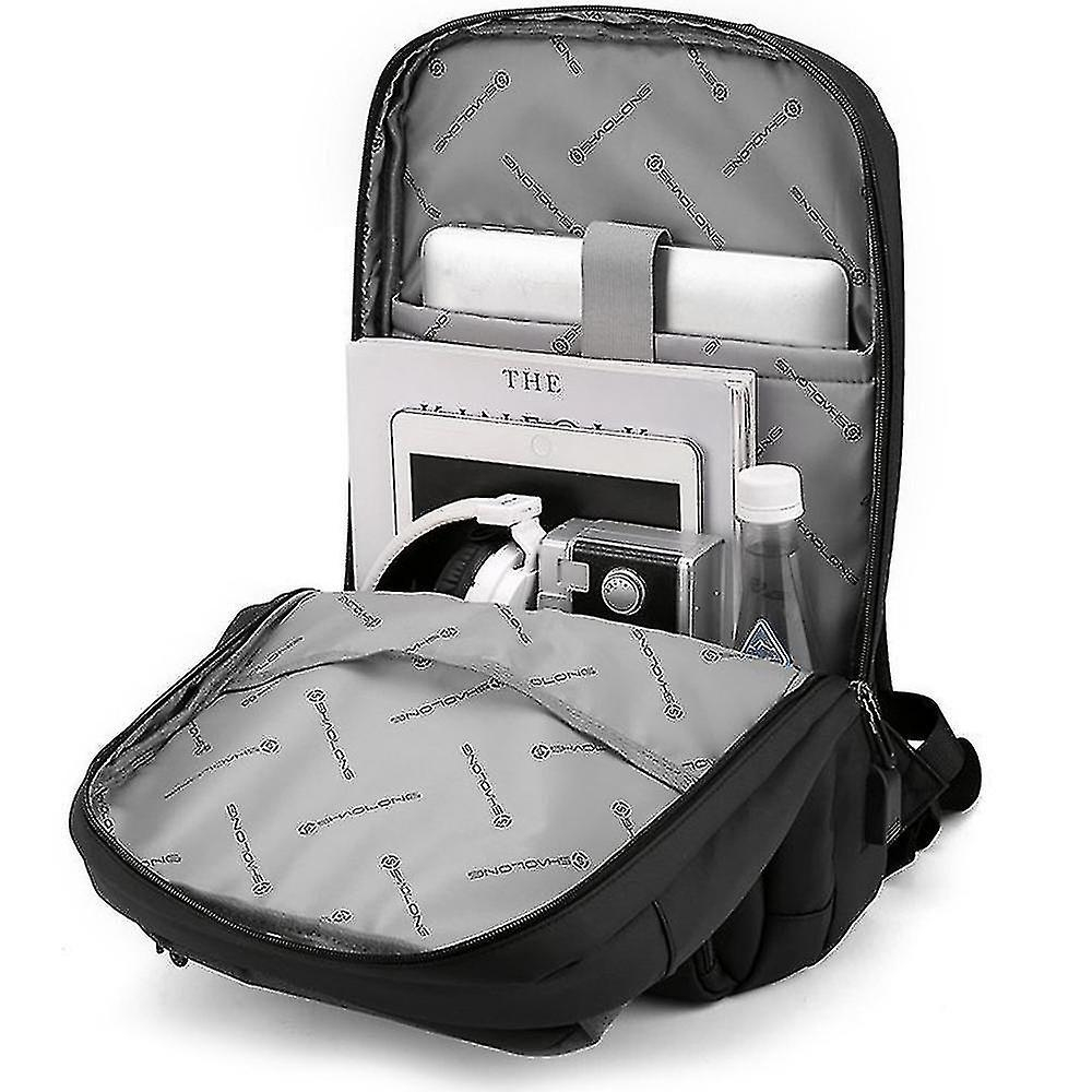 Foto 3 pulgar | Mochila Huoguo Simple Para Portátil Con Puerto Usb, Impermeable, Azul - Venta Internacional.