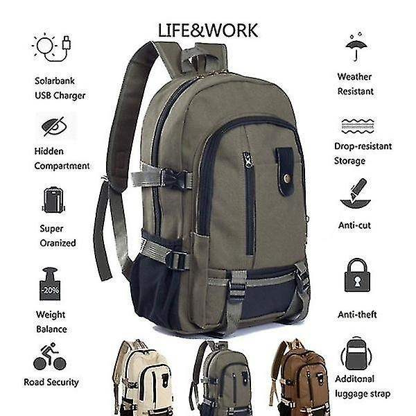 Foto 5 pulgar | Mochila Huoguo Leisure Travel, Lona Negra, 43 Cm X 29 Cm X 15 - Venta Internacional.