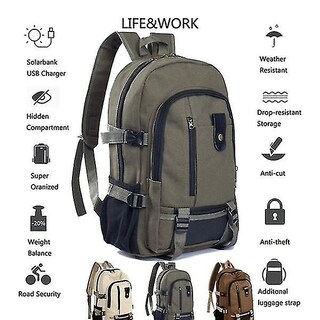 Foto 4 | Mochila Huoguo Leisure Travel, Lona Negra, 43 Cm X 29 Cm X 15 - Venta Internacional.
