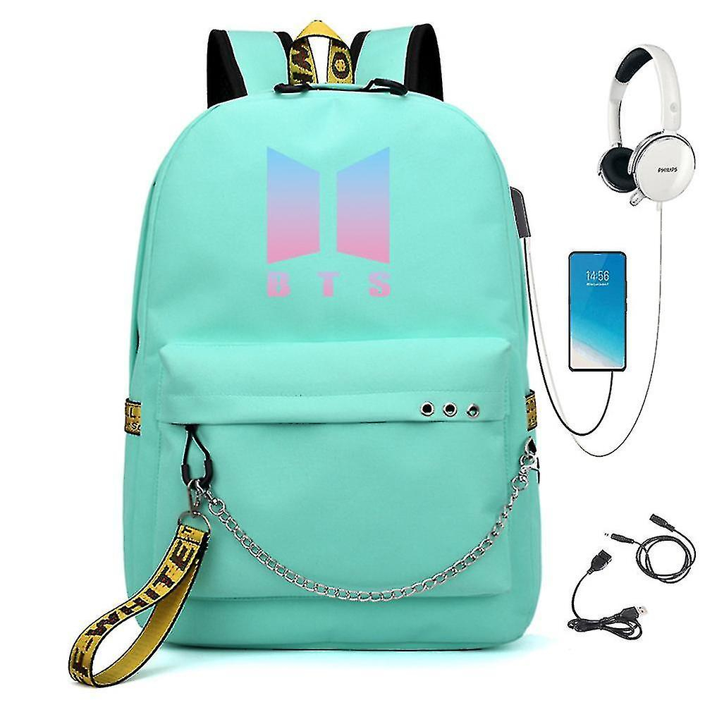 Foto 2 pulgar | Mochila Huoguo Bts Cute Con Carga Usb De Nailon Impermeable - Venta Internacional.