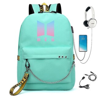 Foto 1 | Mochila Huoguo Bts Cute Con Carga Usb De Nailon Impermeable - Venta Internacional.
