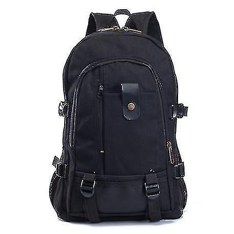 Mochila Huoguo De Lona Para Hombre, Escuela, Senderismo, Viajes, Negra - Venta Internacional.