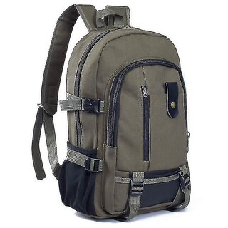 Foto 2 | Mochila Huoguo De Lona Para Hombre, Escuela, Senderismo, Viajes, Negra - Venta Internacional.
