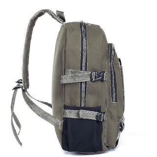 Foto 5 | Mochila Huoguo De Lona Para Hombre, Escuela, Senderismo, Viajes, Negra - Venta Internacional.