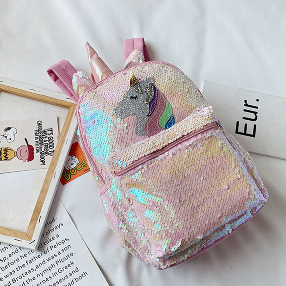 Foto 5 pulgar | Mochila Escolar Sanlin Beans Con Lentejuelas Y Unicornio - Venta Internacional.