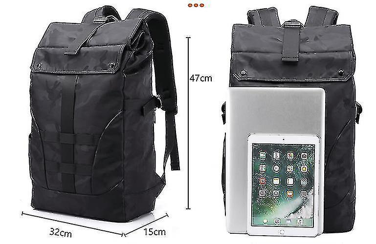 Foto 3 | Mochila Huoguo Para Portátil De Viaje Para Hombre, Resistente Al Agua, Negra - Venta Internacional.