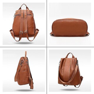 Foto 2 | Mochila Huoguo De Viaje Para Mujer, Piel Sintética, Antirrobo, Impermeable - Venta Internacional.