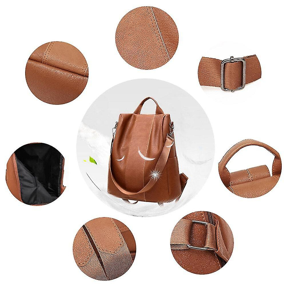 Foto 5 pulgar | Mochila Huoguo De Viaje Para Mujer, Piel Sintética, Antirrobo, Impermeable - Venta Internacional.
