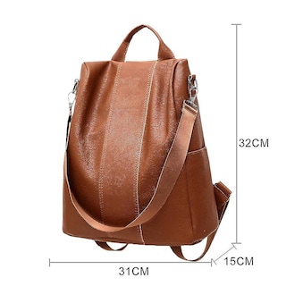 Foto 5 | Mochila Huoguo De Viaje Para Mujer, Piel Sintética, Antirrobo, Impermeable - Venta Internacional.