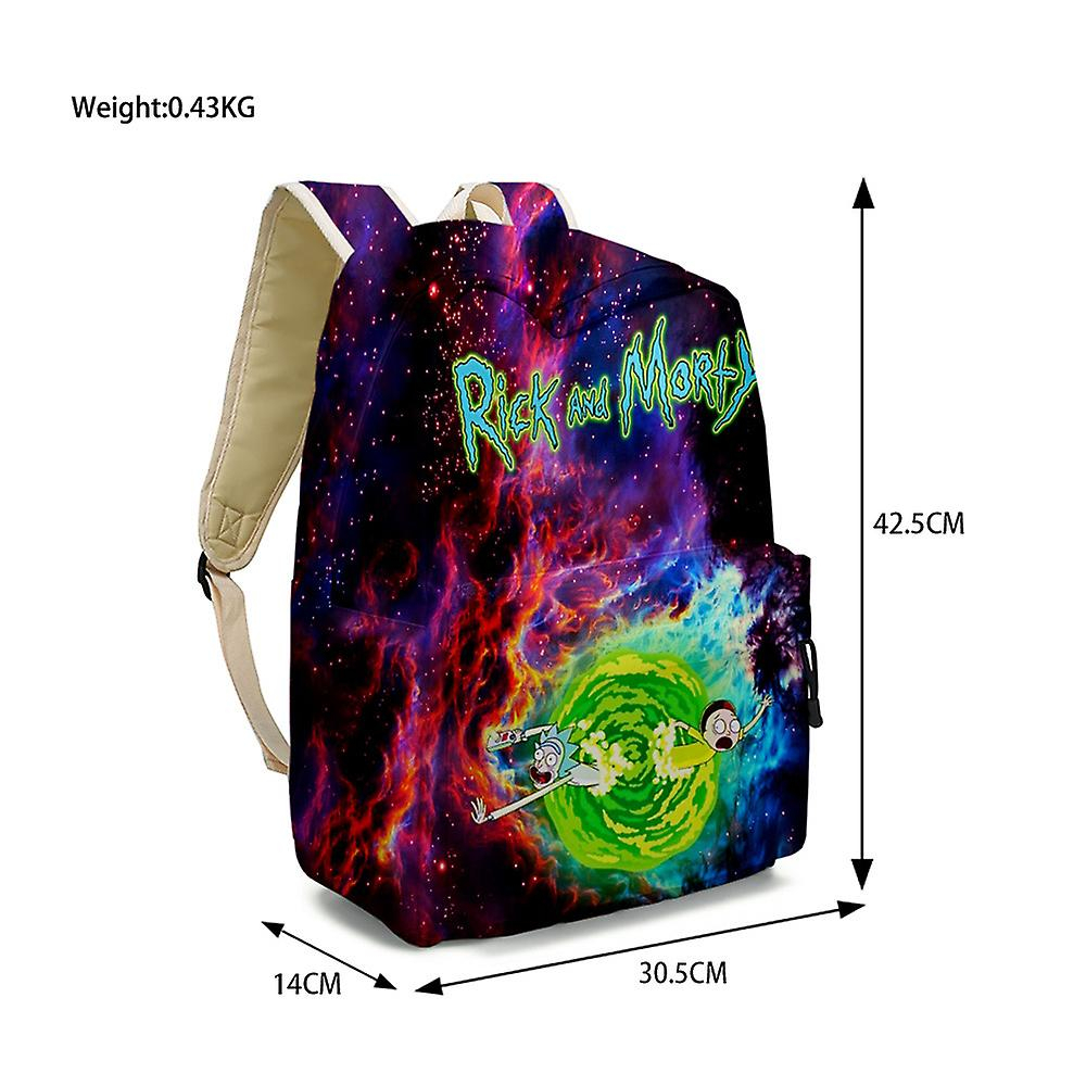 Foto 2 pulgar | Mochila Sanlin Beans Manga Personalizada Rick And Morty Multicolor - Venta Internacional.