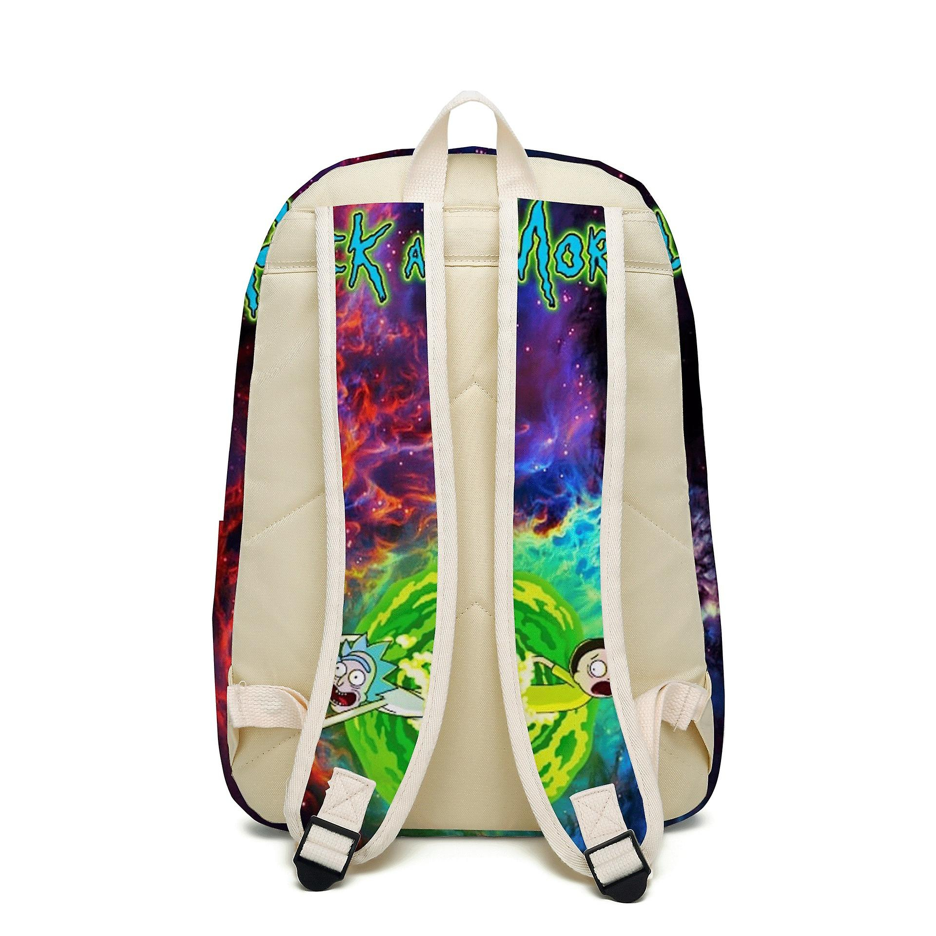 Foto 3 pulgar | Mochila Sanlin Beans Manga Personalizada Rick And Morty Multicolor - Venta Internacional.