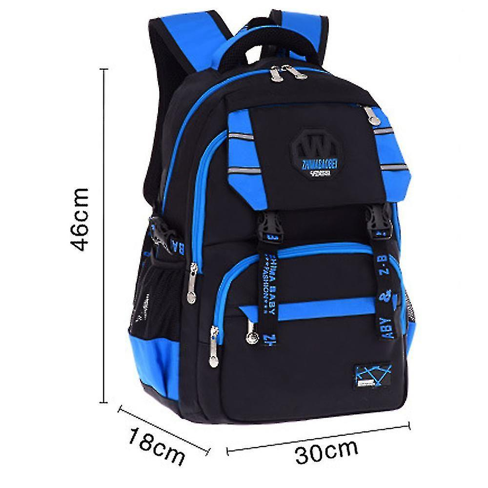 Foto 6 pulgar | Mochila Huoguo De Gran Capacidad Para Niños Impermeable Azul - Venta Internacional.