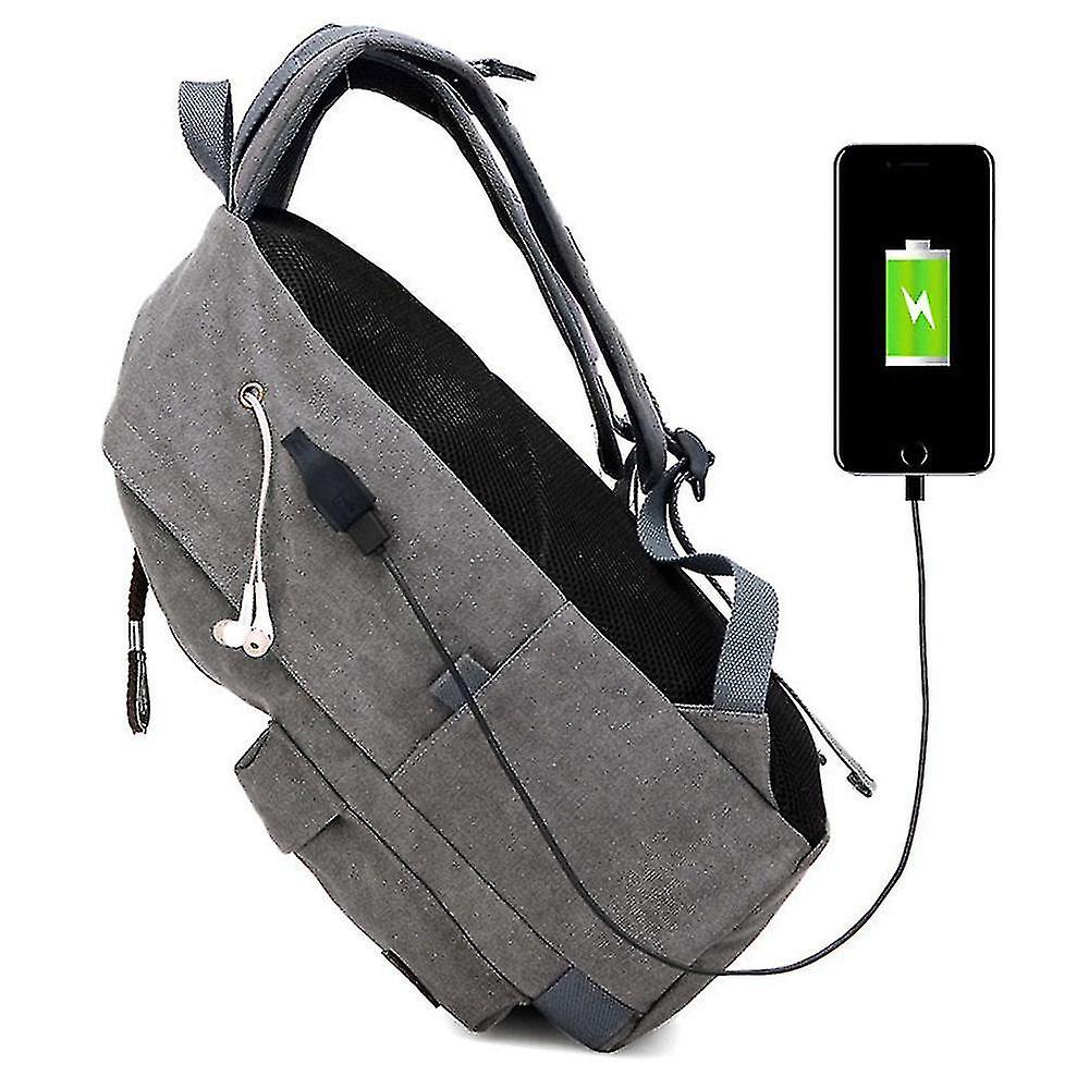 Foto 3 pulgar | Mochila Huoguo Casual De Lona Gris 20-35l Para Hombre - Venta Internacional.