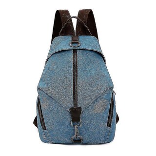 Foto 1 | Mochila Huoguo Canvas Antirrobo Hombro Gris Azul - Venta Internacional.