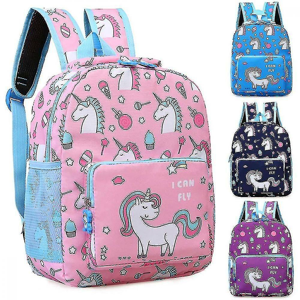 Mochila Huoguo Unicornio Rosa Para Niñas De Nylon 25x10x30cm - Venta Internacional.