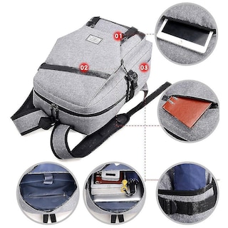 Foto 2 | Mochila Huoguo Casual De Tela Oxford De Gran Capacidad Gris - Venta Internacional.