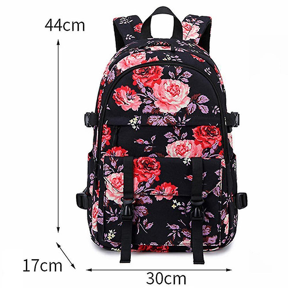 Foto 6 pulgar | Mochila Escolar Huoguo, Casual, Para Estudiantes, Impermeable, Negra - Venta Internacional.